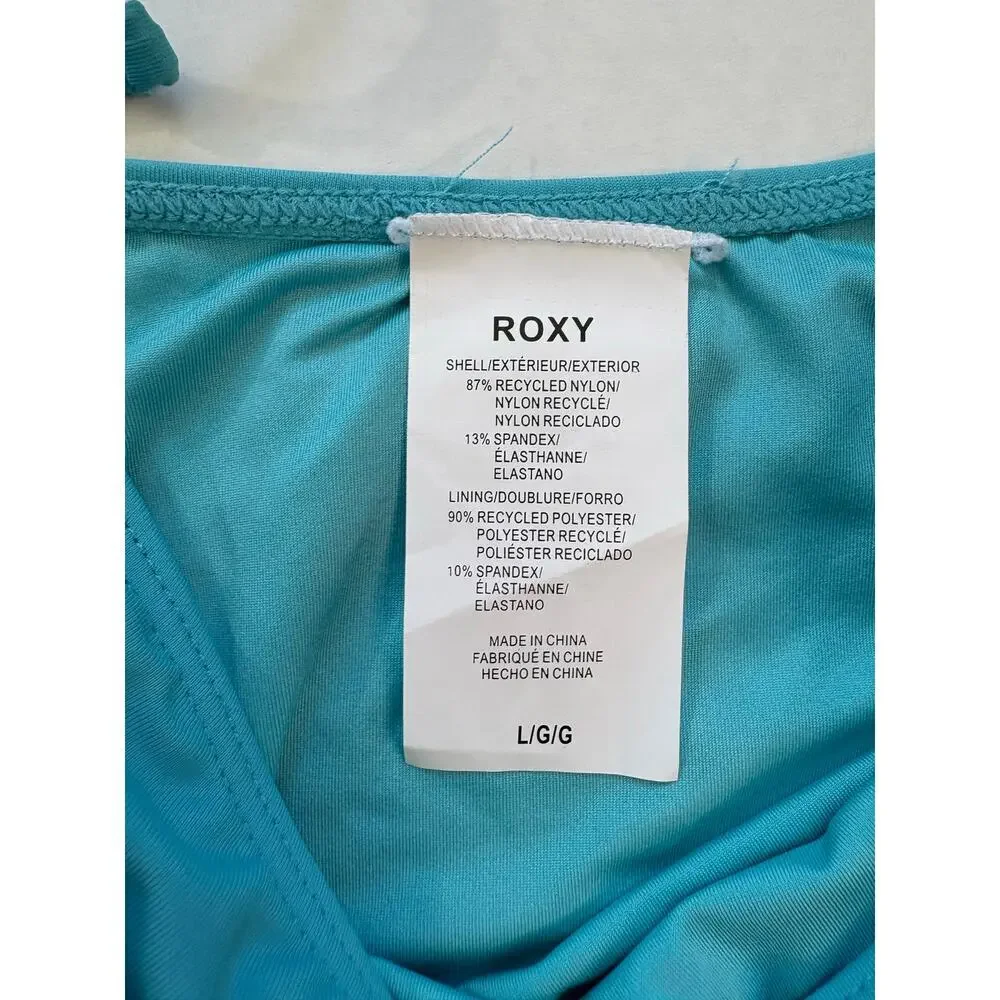 Roxy Womens SD Beach Classics Tie Side Cheeky Bikini Bottom Maui Blue Large XL